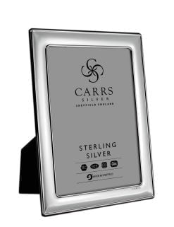 Sterling Silver Plain Photograph Frame with Wood Back by Carrs Silver