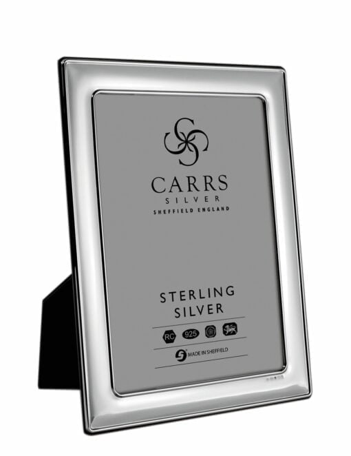 Sterling Silver Plain Photograph Frame with Wood Back by Carrs Silver