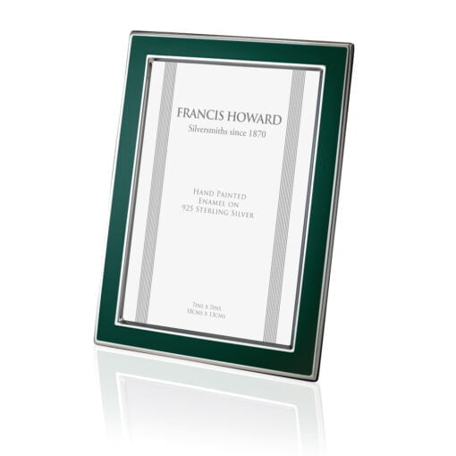 Sterling Silver and Green Enamel Photograph Frame by Francis Howard