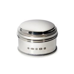 Sterling Silver Small Bead Round Keepsake Box by Francis Howard