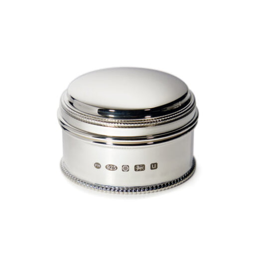 Sterling Silver Small Bead Round Keepsake Box by Francis Howard