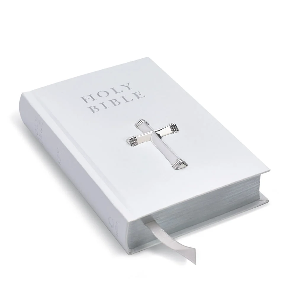 Sterling Silver Holy Cross King James Bible by Francis Howard