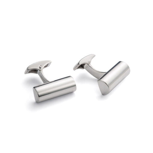 Sterling Silver Half Pipe Plain Cufflinks by Francis Howard