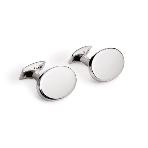 Sterling Silver Plain Oval Post Cufflinks from Francis Howard