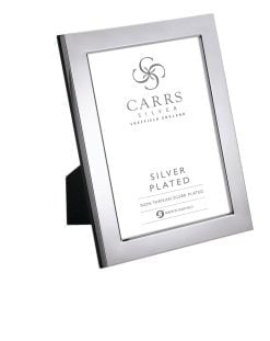 Silver Plated Flat Plain Photo Frame with Wood Back By Carrs Silver