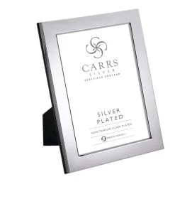 Silver Plated Flat Plain Photo Frame with Wood Back By Carrs Silver