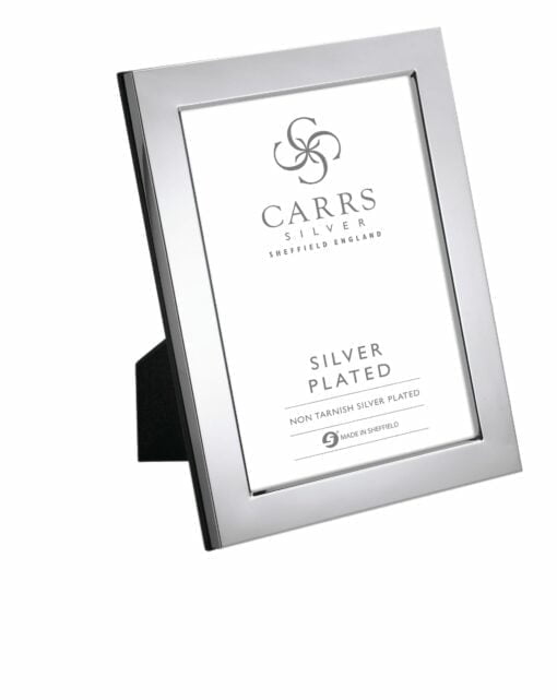 Silver Plated Flat Plain Photo Frame with Wood Back By Carrs Silver