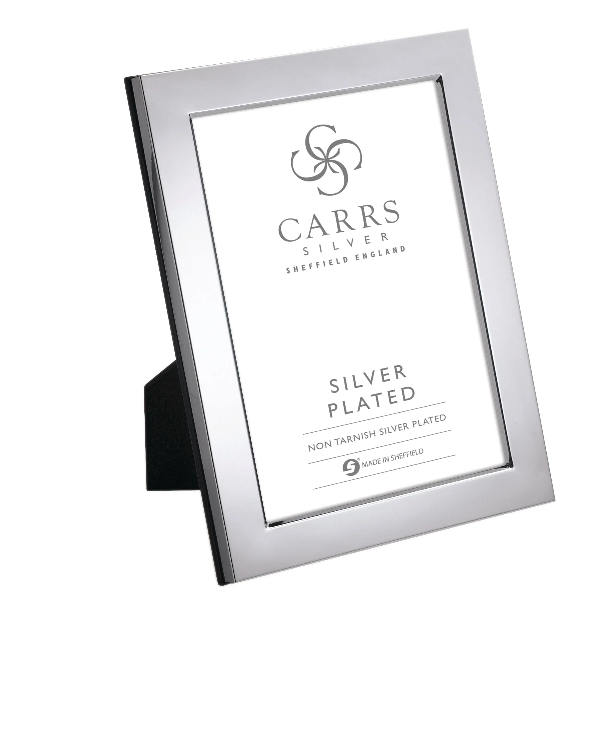 Silver Plated Flat Plain Photo Frame with Wood Back By Carrs Silver