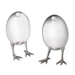 Sterling Silver "Eggs on Legs" Salt and Pepper Pots from Francis Howard