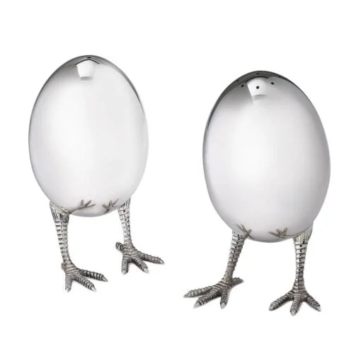 Sterling Silver "Eggs on Legs" Salt and Pepper Pots from Francis Howard