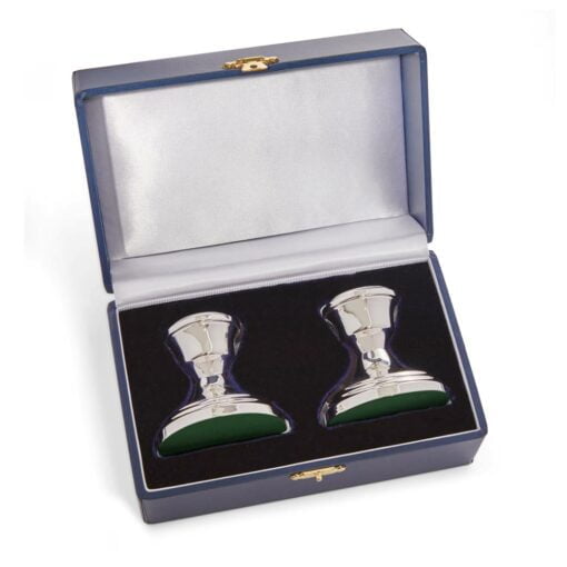 Pair of Sterling Silver Classic Squat Candlesticks by Francis Howard - Image 3