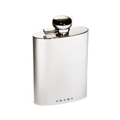 Sterling Silver Hallmarked Captive Top 4 oz Hip Flask from Francis Howard