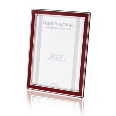 sterling silver red enamel photo frame