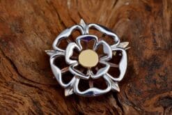 sterling silver tudor rose brooch