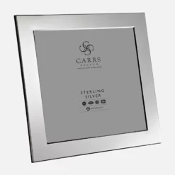 Sterling Silver 8 x 8 Flat Wide Plain Square Photograph Frame by Carrs Silver