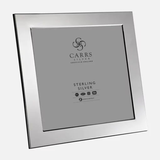 Sterling Silver 8 x 8 Flat Wide Plain Square Photograph Frame by Carrs Silver