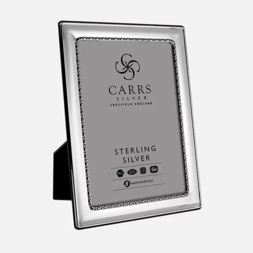 Sterling Silver Egg and Bead Photograph Frame - Carrs Silver