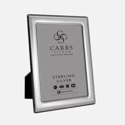 Sterling Silver Bead Photograph Frame with Velvet Back - Carrs Silver