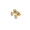 9 Carat Yellow Gold and Cubic Zirconia Square Stud Earrings
