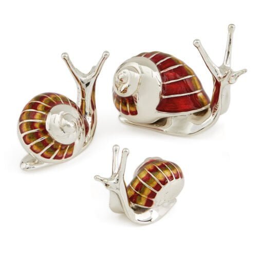 Saturno Sterling Silver with Enamel Snail Figurine