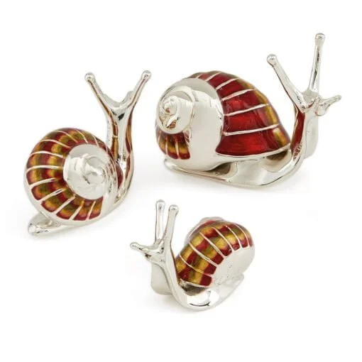 Saturno Sterling Silver with Enamel Snail Figurine