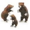 Saturno Sterling Silver with Enamel Grizzly Bear Figurines