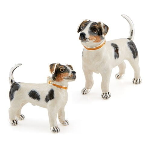 Saturno Silver with Enamel Jack Russell Figurine
