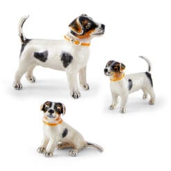 Saturno Silver with Enamel Jack Russell Figurine