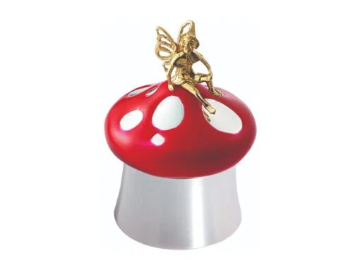 Sterling Silver Fairy On Red Enamel Mushroom Keepsake Box - Carrs Silver
