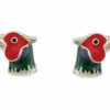 saturno silver pheasant cufflinks