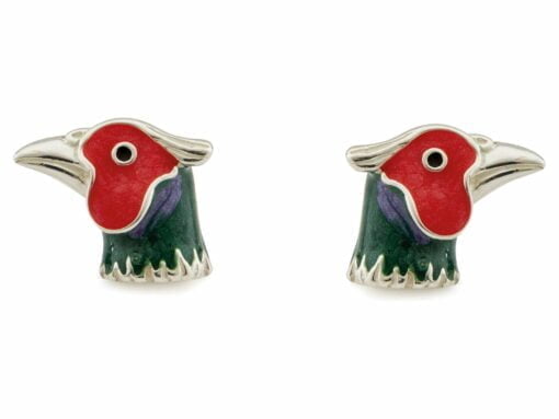 saturno silver pheasant cufflinks