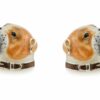 saturno silver bulldog cufflinks