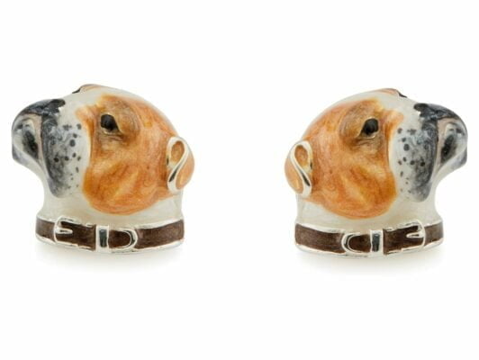 saturno silver bulldog cufflinks