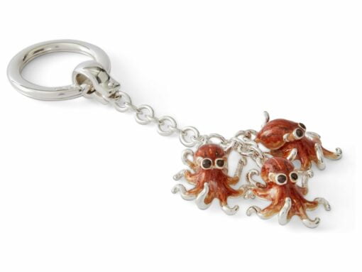 Saturno Silver Octopus Keyring