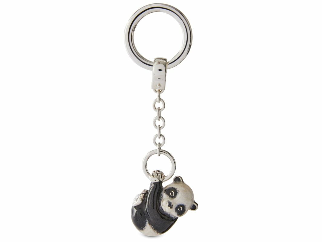 Saturno Silver Hanging Panda Keyring - Bonds the Jewellers