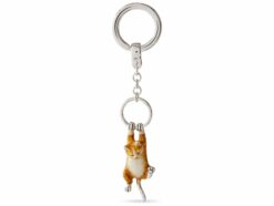 saturno silver ginger cat keyring