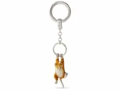 saturno silver ginger cat keyring