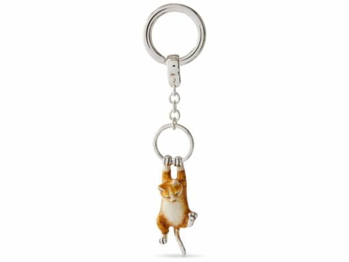 saturno silver ginger cat keyring