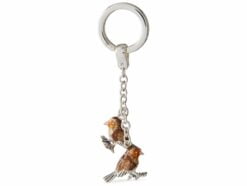 saturno silver robin keyring