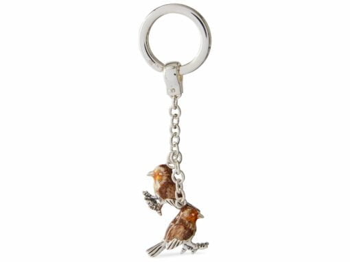 saturno silver robin keyring