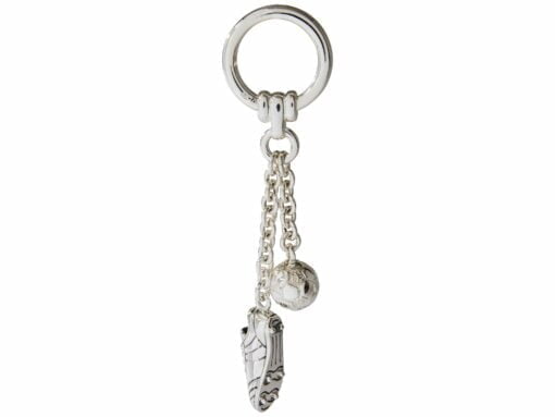 Saturno Sterling Silver Football Keyring