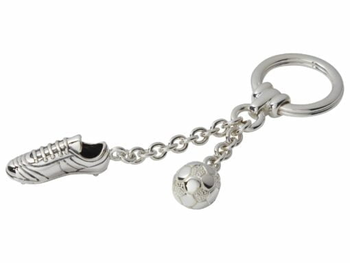 Saturno Sterling Silver Football Keyring - Image 2
