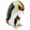Saturno Sterling Silver with Enamel Penguin and Chick Figurine