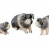 Saturno Sterling Silver with Enamel Saddleback Pig Figurine