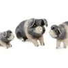 Saturno Sterling Silver with Enamel Saddleback Pig Figurine