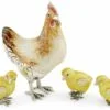 Saturno Sterling Silver with Enamel Mother Hen with Her Chicks