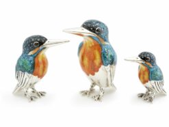 Saturno Sterling Silver with Enamel Kingfisher Figurines