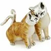 saturno silver enamel ginger cat couple