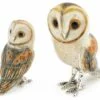 Saturno Silver and Enamel Barn Owl Figurine