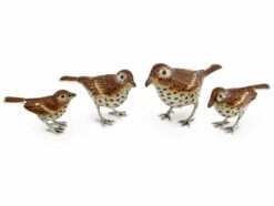 Saturno Sterling Silver with Enamel Thrush Figurines